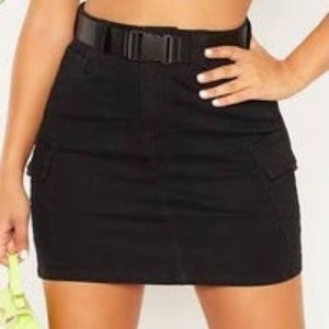 Distressed Black Skirt
